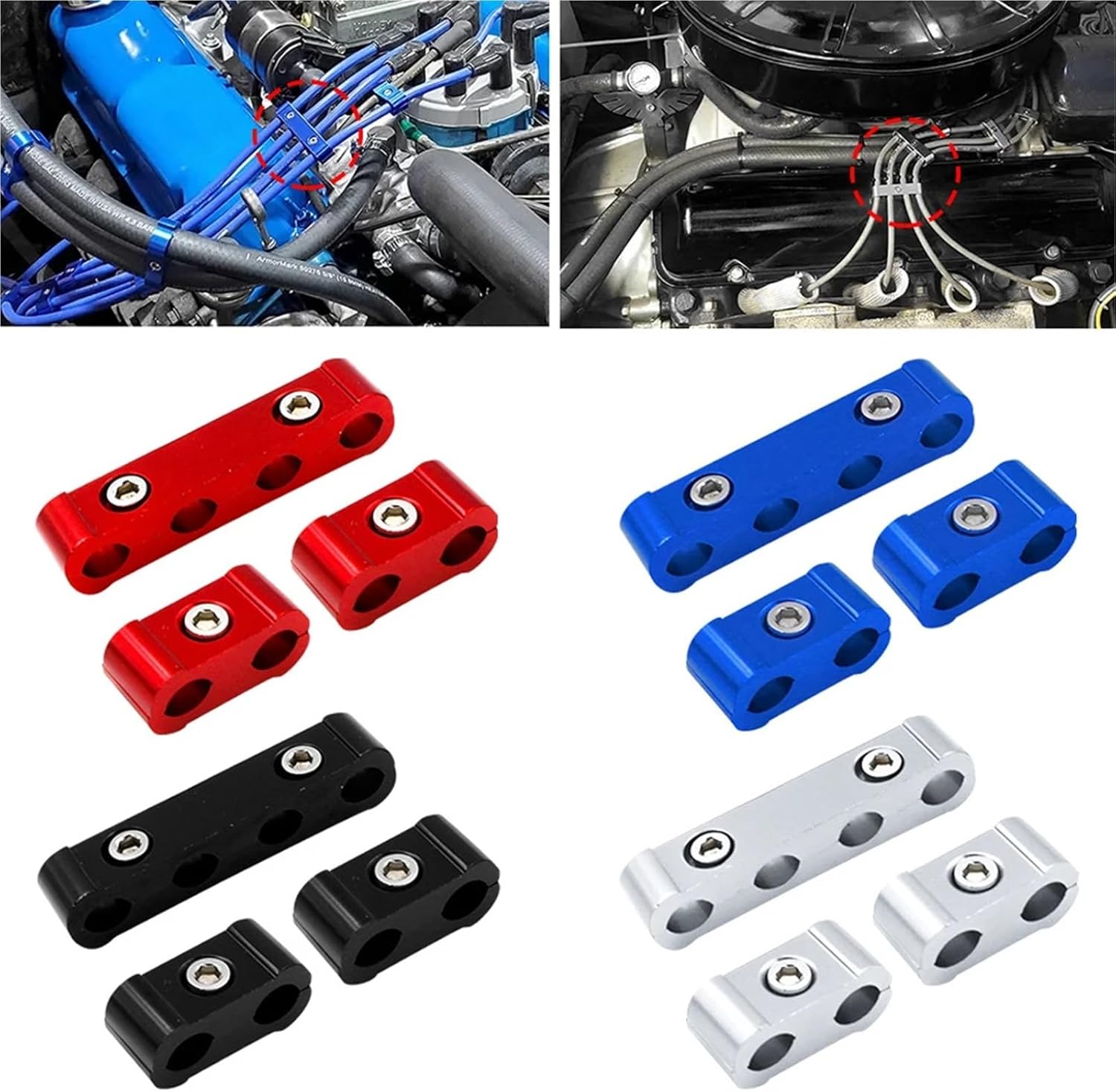 Spark Plug Wire Holder 15Pcs Car Engine Spark Plug Wire Clamp Separator Line Ignition Cable Clip Auto Decoration for Accesssories(Purple)
