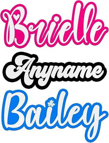Miniatura 10 de Calcomanía de nombre personalizada, calcomanías de nombre de princesa rosa intenso, calcomanía de vinilo impermeable personalizada para botella