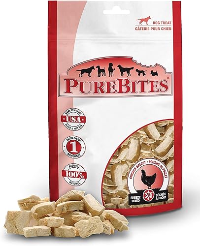 Miniatura 1 de PureBites Pechuga de pollo liofilizada para perros bolsas de 3 onzas. 3 bolsas en total.
