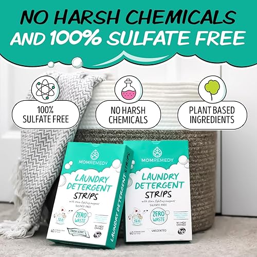Miniatura 5 de MomRemedy Laundry Detergent Sheets with Powerful Stain Fighting Enzymes - Made in EU, Sulfate Free, Zero Waste Laundry Sheets Detergent in
