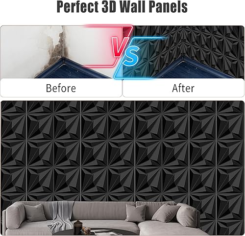 Miniatura 5 de Paquete de 33 paneles de pared texturizados 3D, revestimientos de pared de PVC de 12 x 12 pulgadas, fácil de instalar, impermeable, decoración de