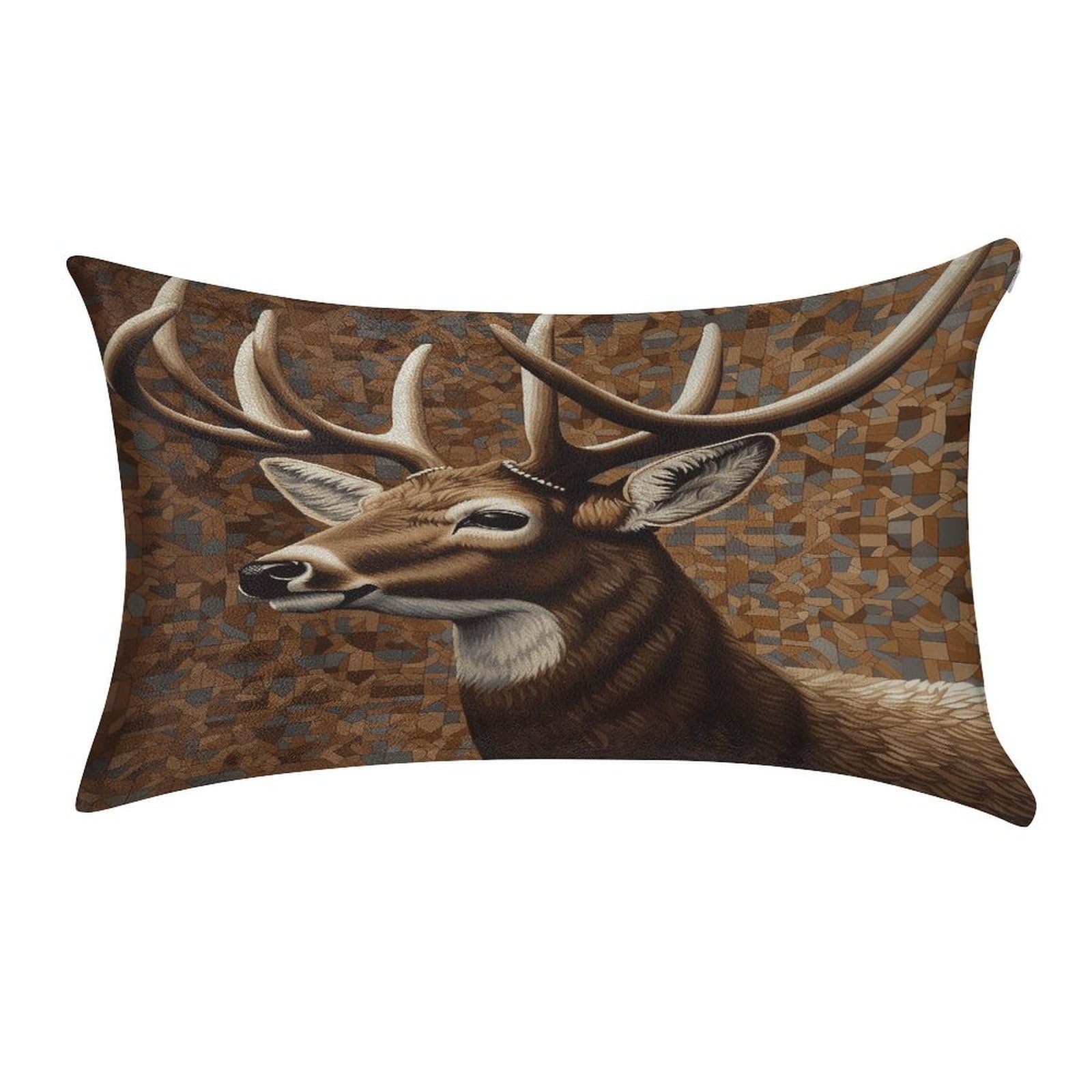 VstaDank Deer on Brown Background Pillow Covers Rectangular Cushion Case Cozy Decorative Throw Pillowcase Luxury Lumbar Pillow Shells with Zipper Soft Velvet Pillows Shams 12 X 20 in