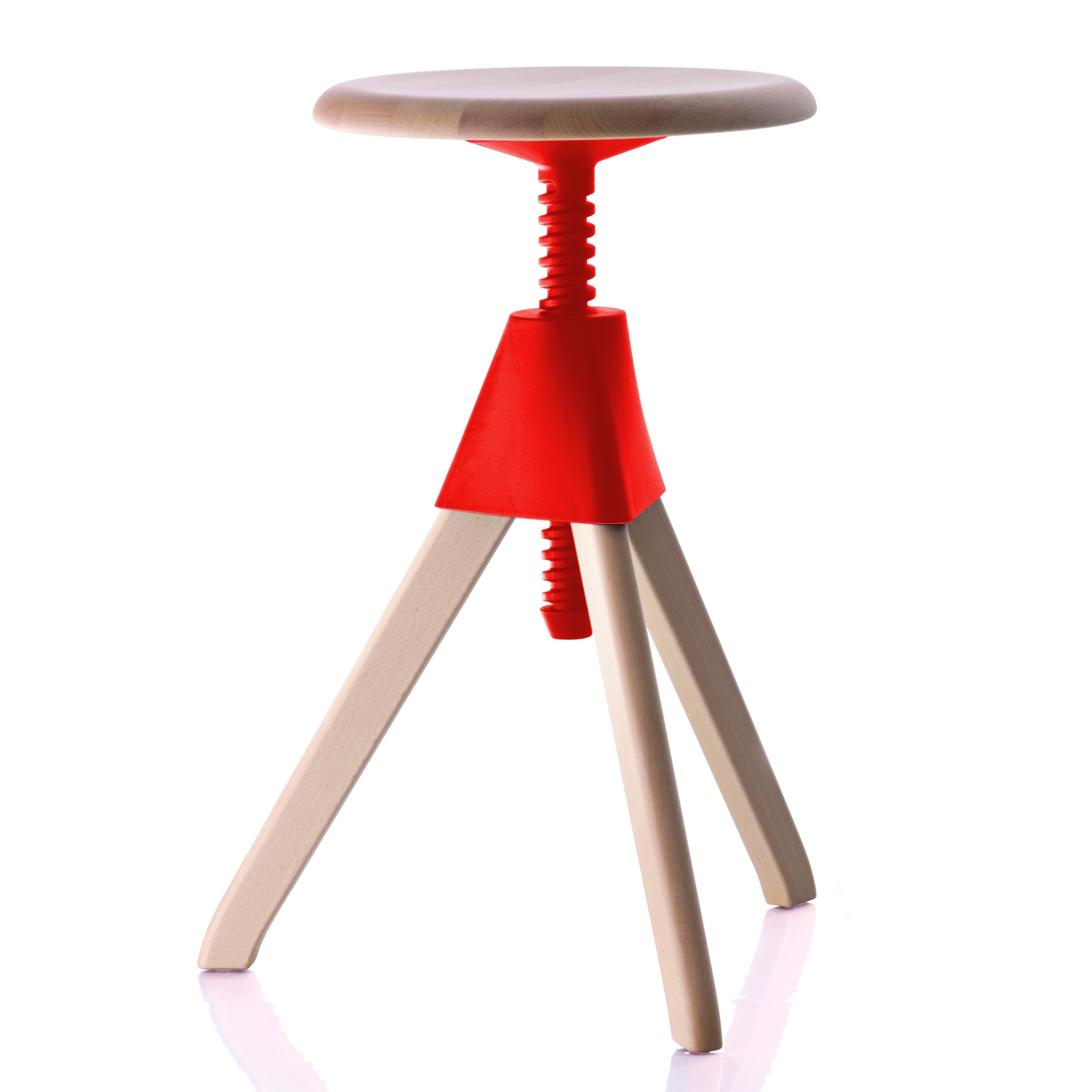Magis The Wild Bunch Jerry Stool, 50-66 cm - Matt Orange/Natural 
