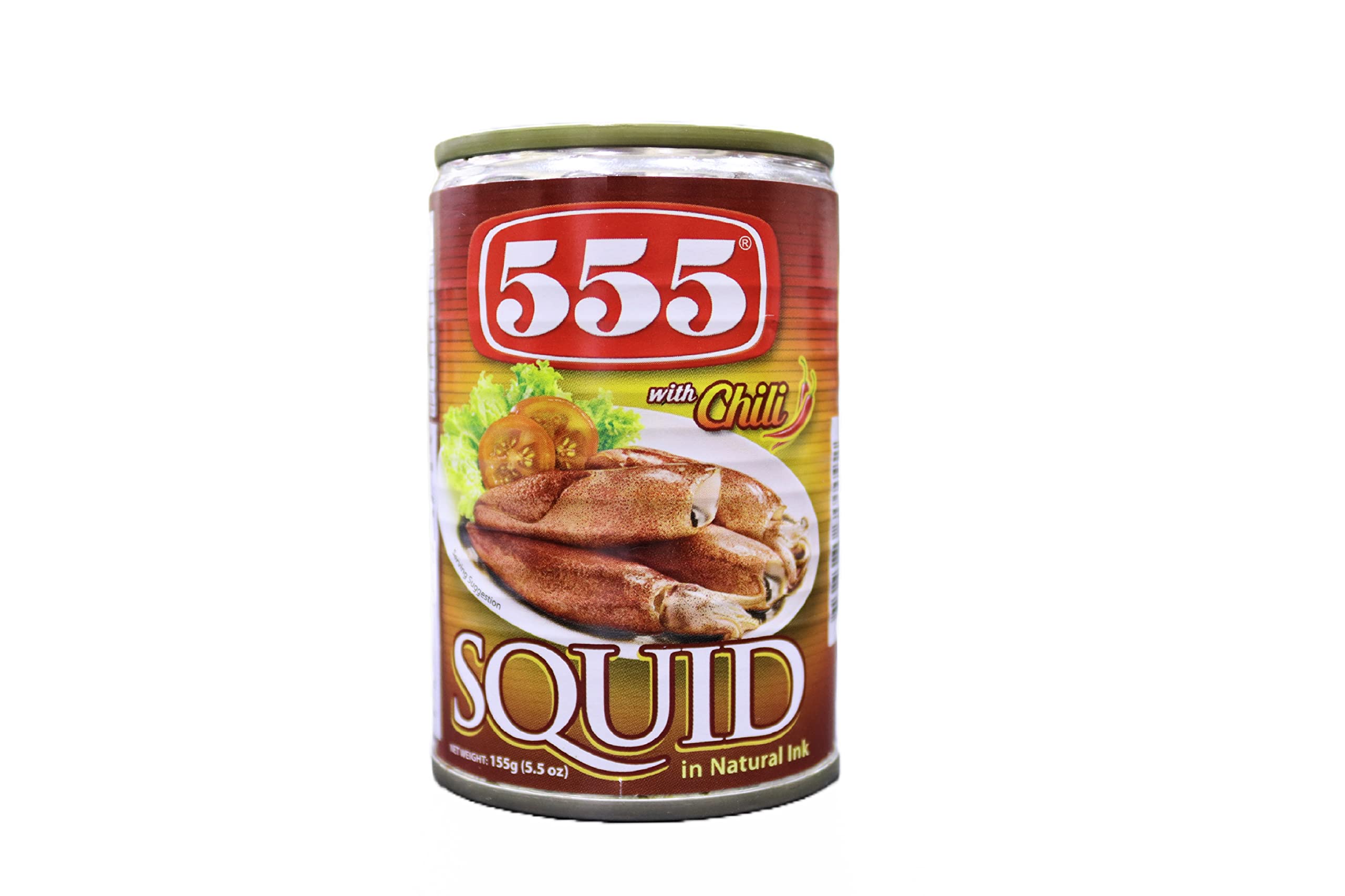 555 Squid In Natural Ink With Chilli, 155 Gm