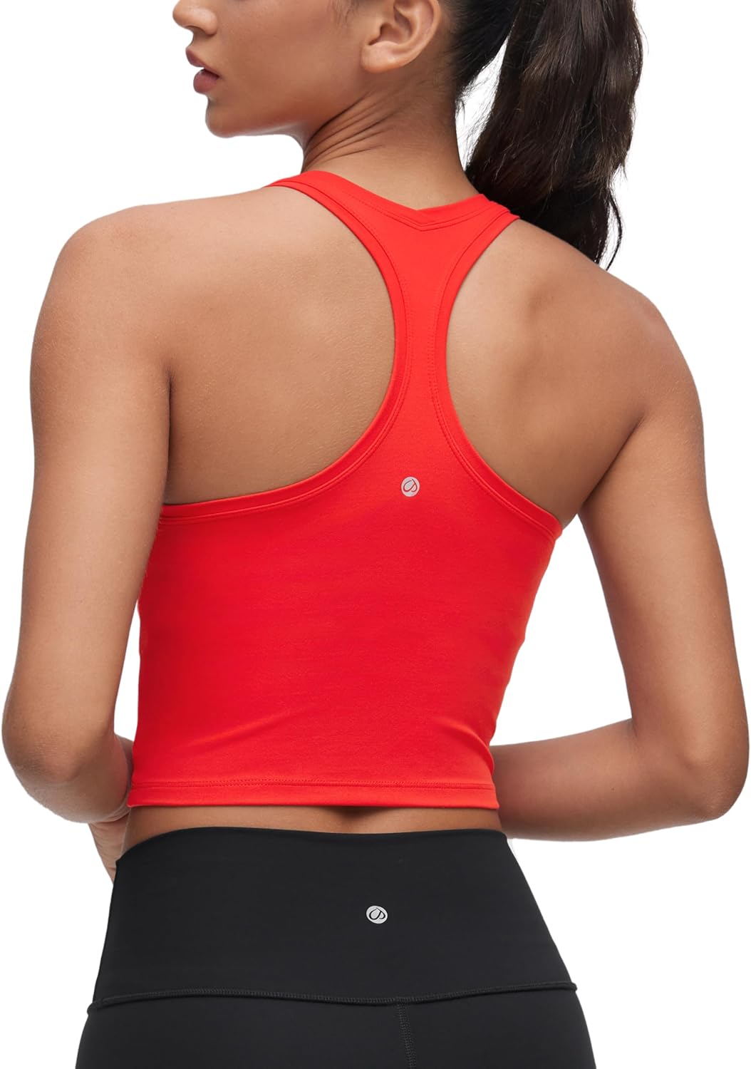 CRZ YOGA Butterluxe Crop Yoga Tank Tops for Women - Workout Athletic Casual Tight Scoop Neck Racerback Sleeveless Shirts