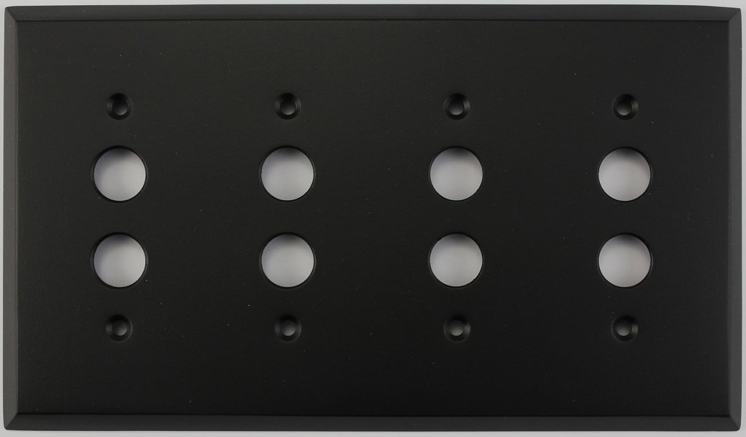 Classic Accents Painted Stamped Steel Switch Plates - (4 Gang Push Button Light Switch, Black)