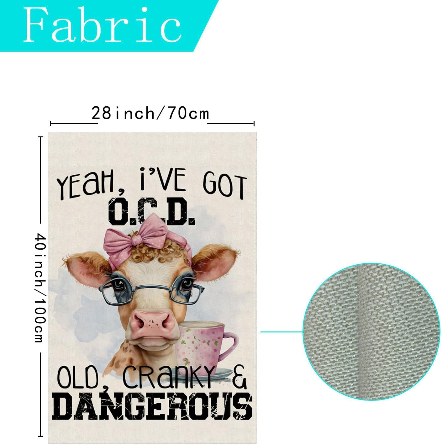 Funny Home Slogan Cow Animal House Flag Burlap 28X40 Inch Vertical Double Sided Outside Yard Holiday Outdoor Farmhouse Decoration - Image 5