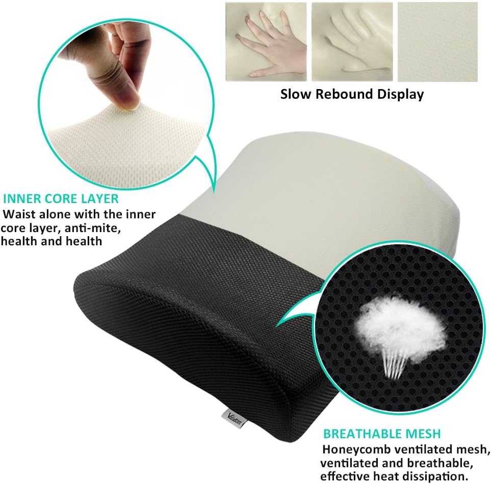 Valuetom HMHJ0141 Lumbar Support Pillow, Black