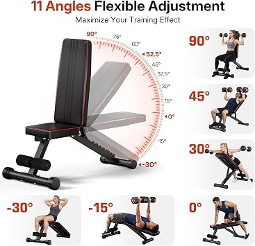Adjustable/Foldable Weight Bench, 660LBS Home Gym Workout Bench Lifting Sit-up Exercise Bench for Bench Press