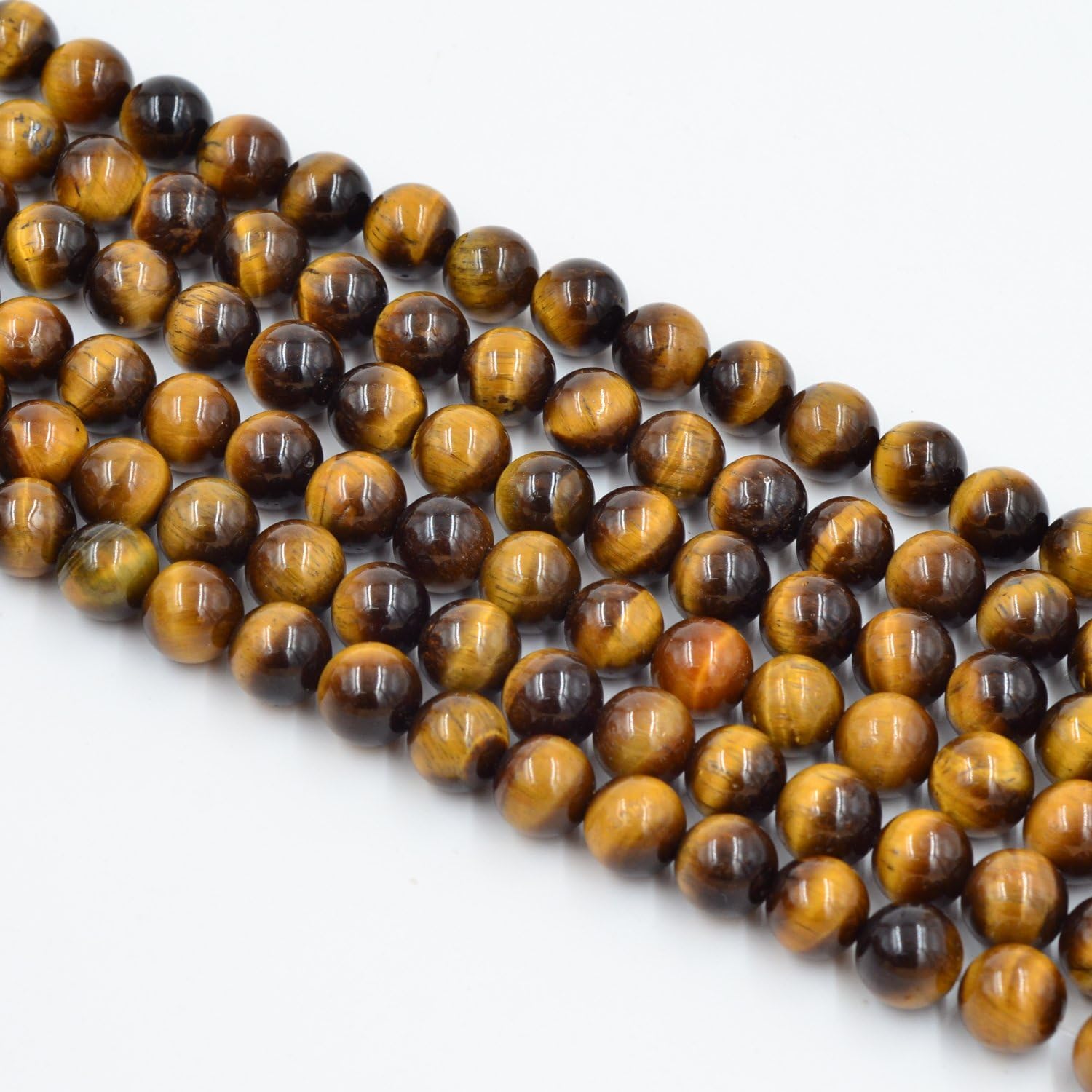 Asingeloo Tiger Eye Natural Gemstone Loose Beads 10mm Crystal Energy Stone Healing Power for Jewelry Making โ image 1