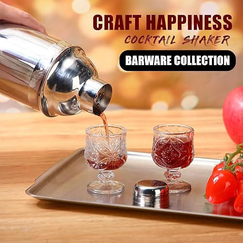 Miniatura 4 de Nitial Coctelera de acero inoxidable de 25 onzas, coctelera de Martini sin fugas, con barra de colador integrada, herramientas mezcladoras de