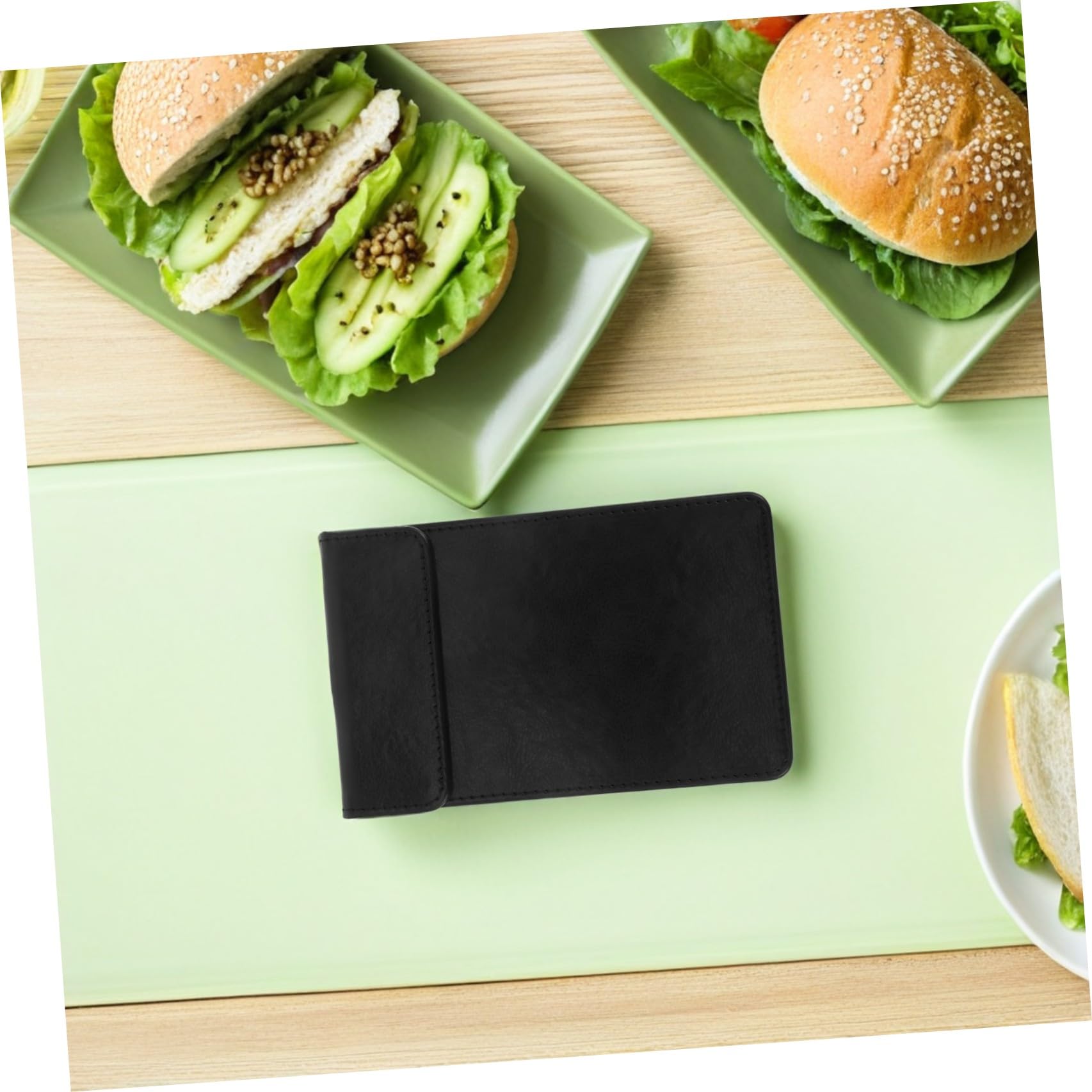 SHINEOFI Porta-Menù Clip per Camerieri Set 5 Pezzi Cartella Portadocumenti Nera 10X16 CM Blocchi per Appunti Portatili Antiscivolo per Ristoranti e Servizio Sala