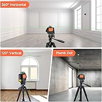 Vista 2 de Nivel láser de punto con trípode: Nivel láser de punto 360 autonivelante DIY verde recargable, nivel de entrada, PV-360G-KIT