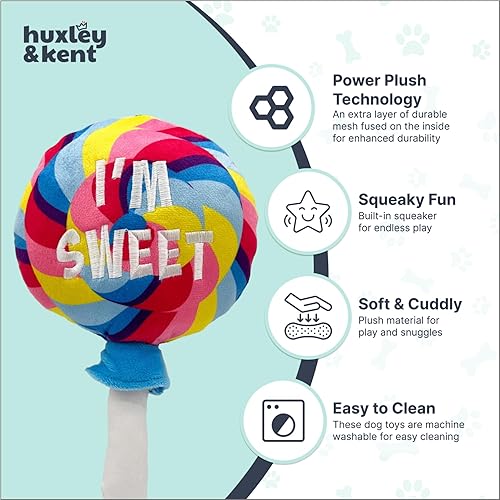 Miniatura 4 de Huxley & Kent Juguete de peluche para perros con chirriador, juguete de peluche para perros, lindo, divertido y resistente para perros pequeños y