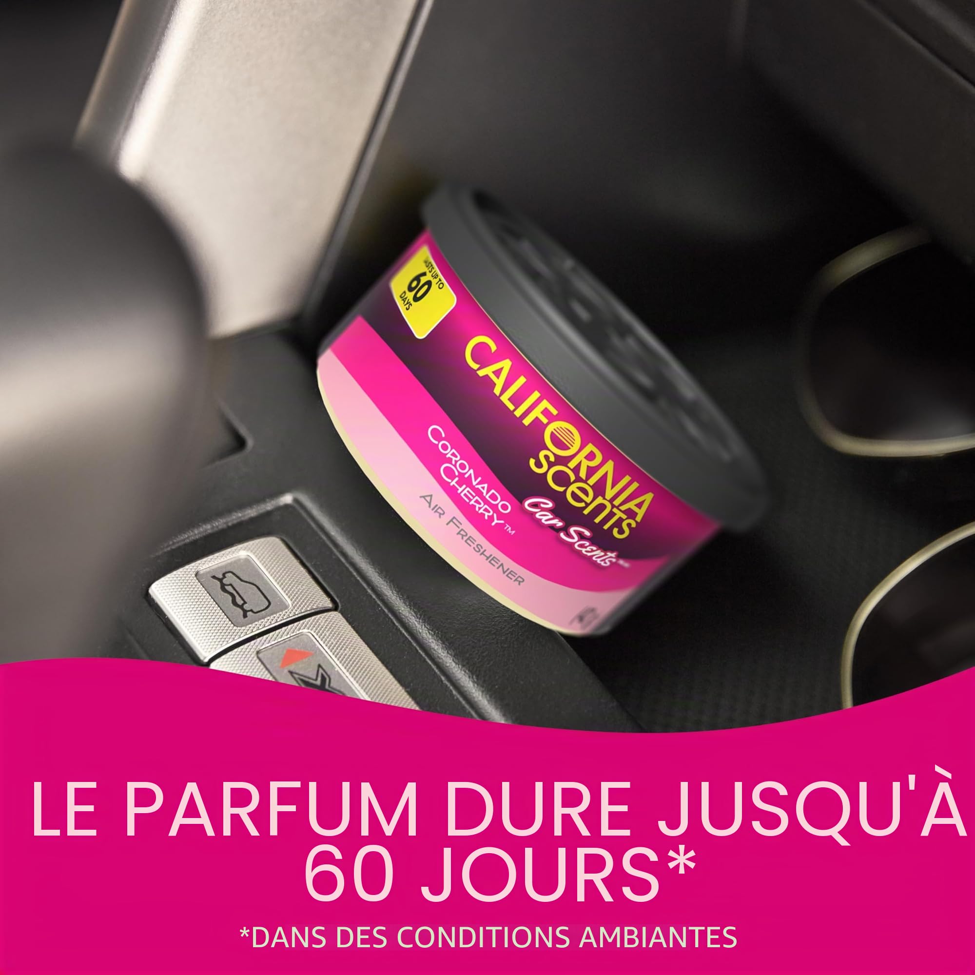 DÉSODORISANT POUR VOITURE CS SCENTS CORONADO CHERRY, ['noir', 'rose'], 3.5 g (Lot de 12)