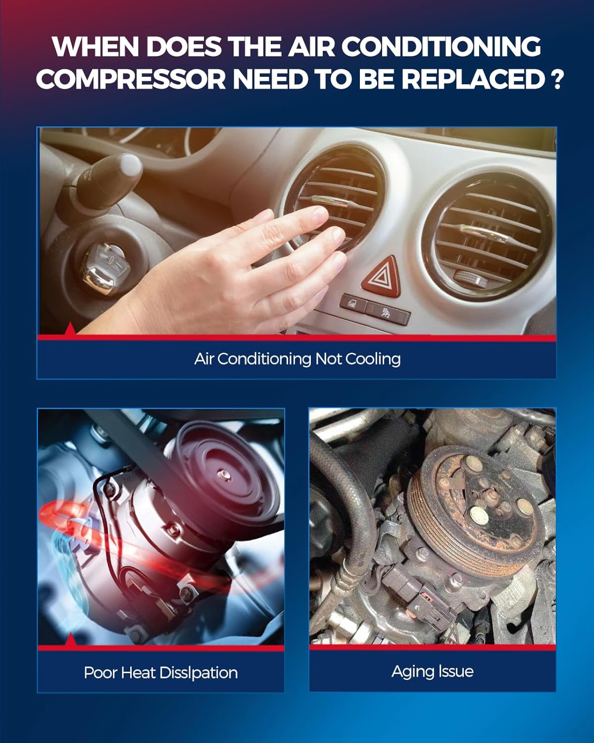 KAX 47868 A/C Compressor Clutch replacement for Ford 1993 1994 1995 1996 1997 1998 1999 2000 2001 2002 2003 2004 2005 2006 2007, Lincoln Blackwood 2002, Mercury Cougar 1990