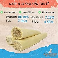 Vista 4 de Cola de vaca para perro masticable, gruesa, calidad premium, procedente de ganado de alimentación de hierba, masticador de perro de larga duración