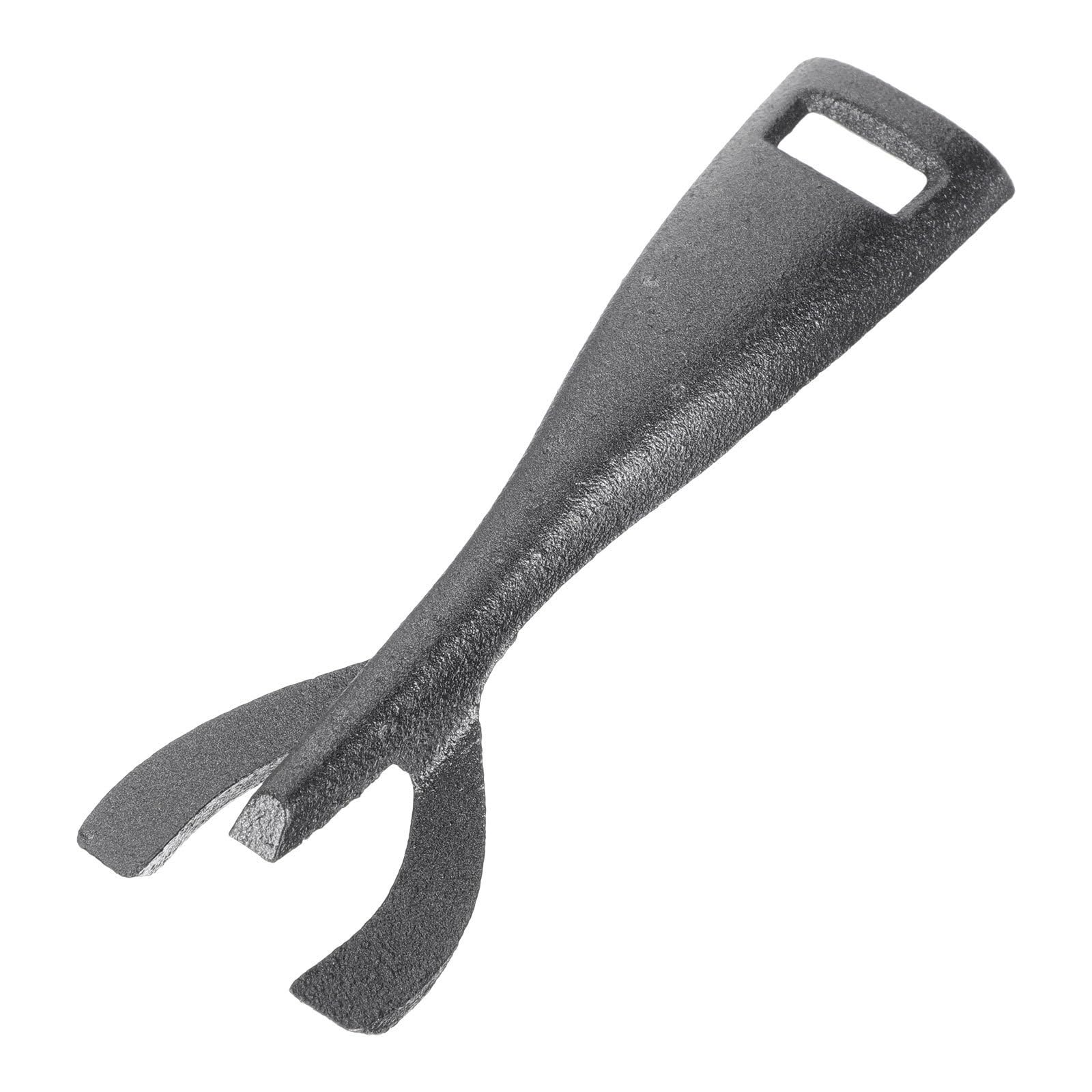 COLLBATH Teppanyaki Clip Sturdy Smooth Round Edges Cast Iron Easy to Clean BBQ Tong Black Cast Iron Kitchen Utensil for Grilling and Hot Plate Holding for Outdoor BBQ and Home Cooking