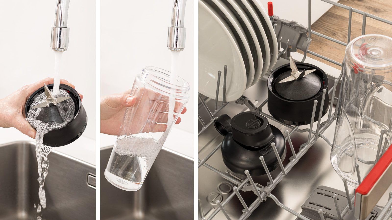 Bosch Serie 2 Frullatore a Immersione MMB2111S, 450 W, 40.000 giri/minuto, Borraccia ToGo 0.6 Litri, Lame in Acciaio Inox, Tappo Borraccia ToGo Incluso, Accessori Lavabili in Lavastoviglie, Argento