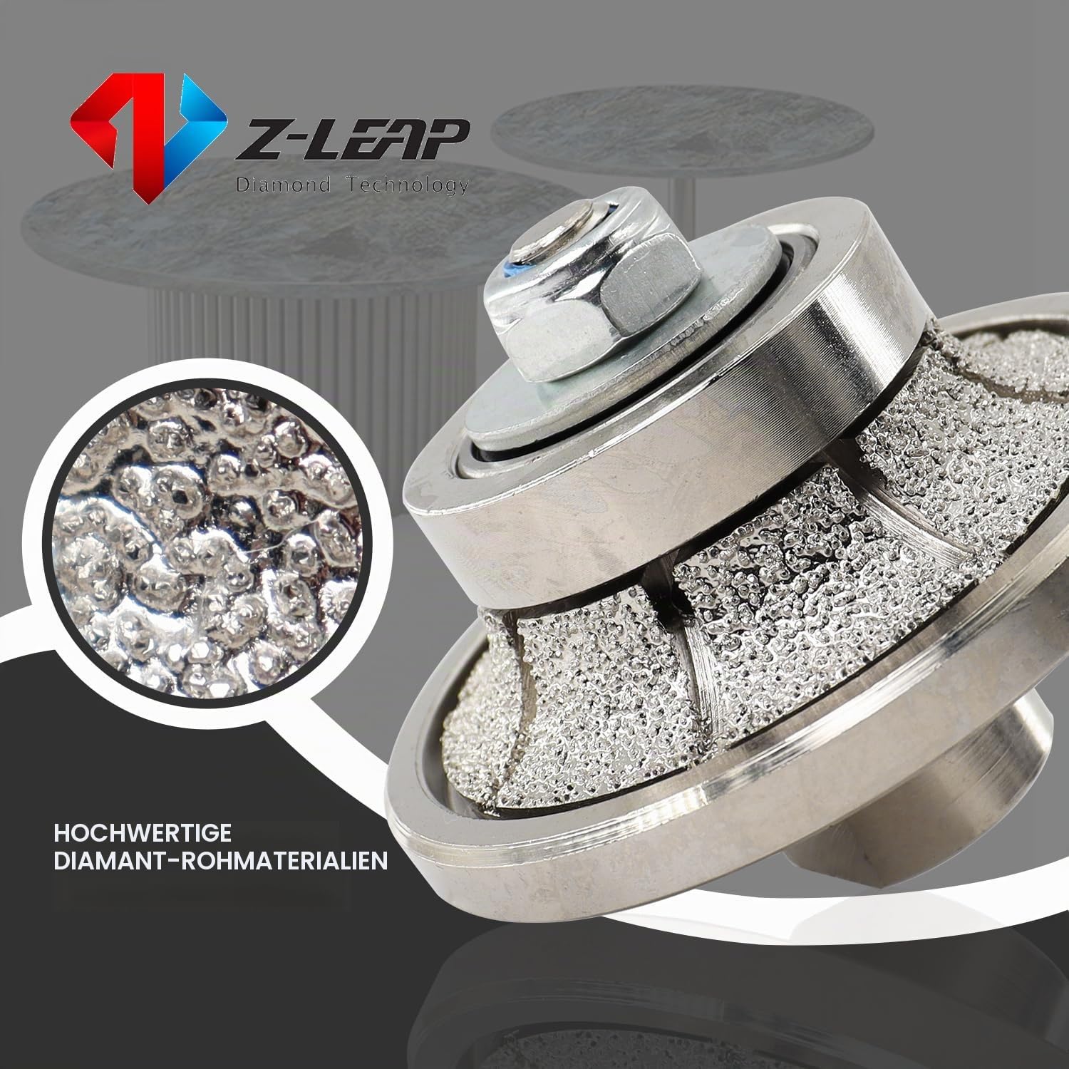 B10 3/8 Zoll halbe Bullnose Roundover Diamant Handprofiler für Granit Beton Marmor Stein M14 Gewinde