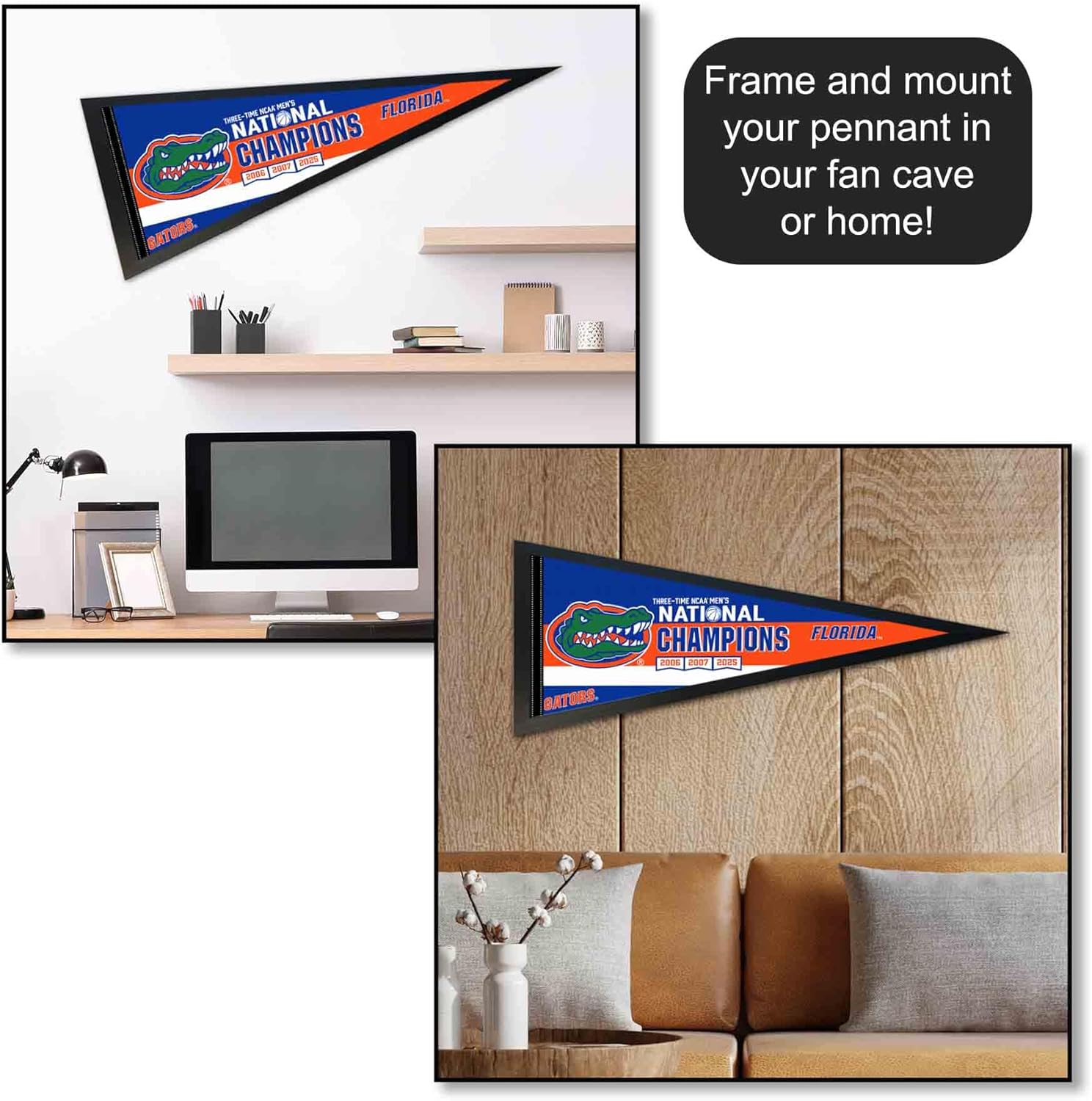 University of Florida 3 Time National Champions Pennant Banner Flag - Image 4