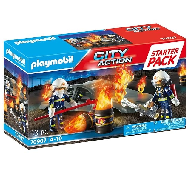 PLAYMOBIL 70907 City Action Starter Pack Simulacro de Incendio, Multicolor