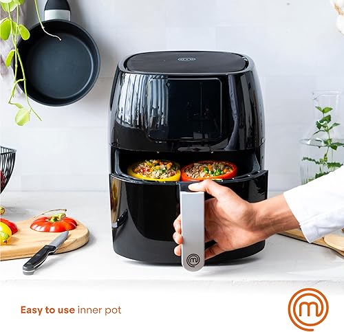 Miniatura 7 de MasterChef Airfryer - Freidora de aire compacta de 4.75 cuartos de galón con pantalla digital, 7 ajustes preestablecidos de cocción simples y