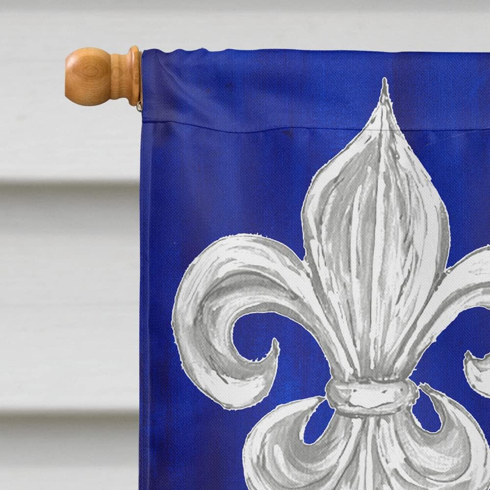 Caroline's Treasures 8138CHF Patriotic Fleur de lis House Flag Large Porch Sleeve Pole Decorative Outside Yard Banner Artwork Wall Hanging, Polyester, House Size, Multicolor