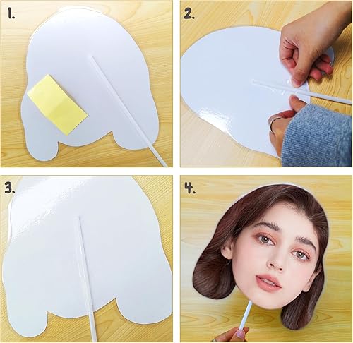 Miniatura 3 de Recortes de cabeza en un palo, divertido recorte de cara, abanicos recortados de cabeza con foto personalizados, cabezas de cartón personalizadas