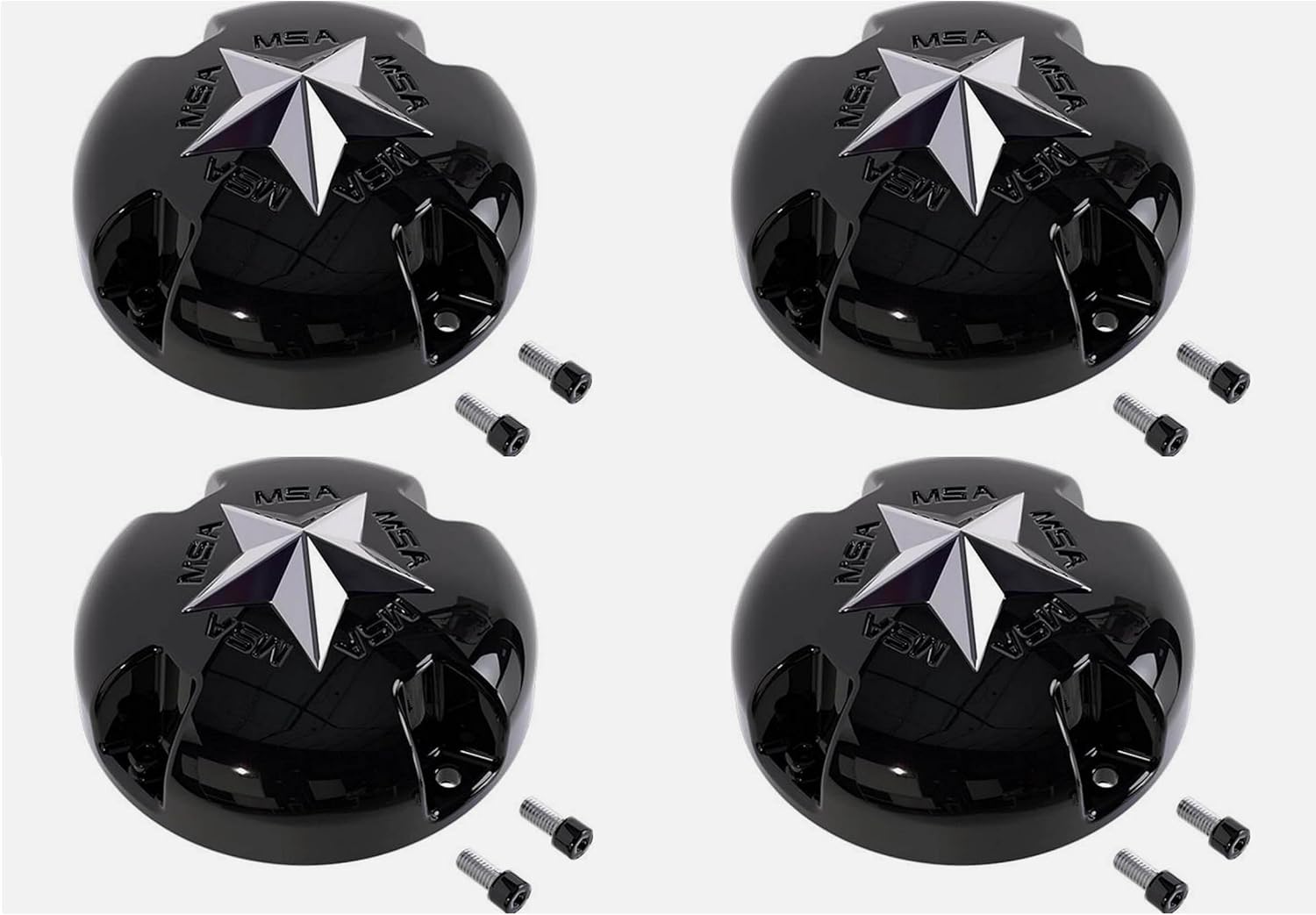 MSA Off-Road Wheels Gloss Black Wheel Center Cap M38-M12 MSA-Cap 4PCS