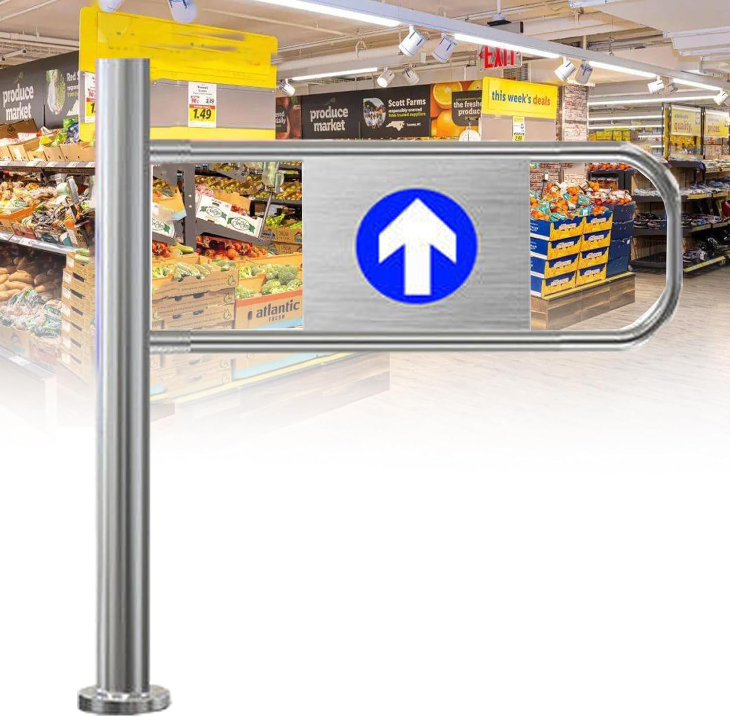 Automatic Swing Gate One-Way Door, Self-Closing Entrance Device, 60x100cm for Hallways & Passages, Durable One-Way Exit Solution, Ideal for Home & Business Use