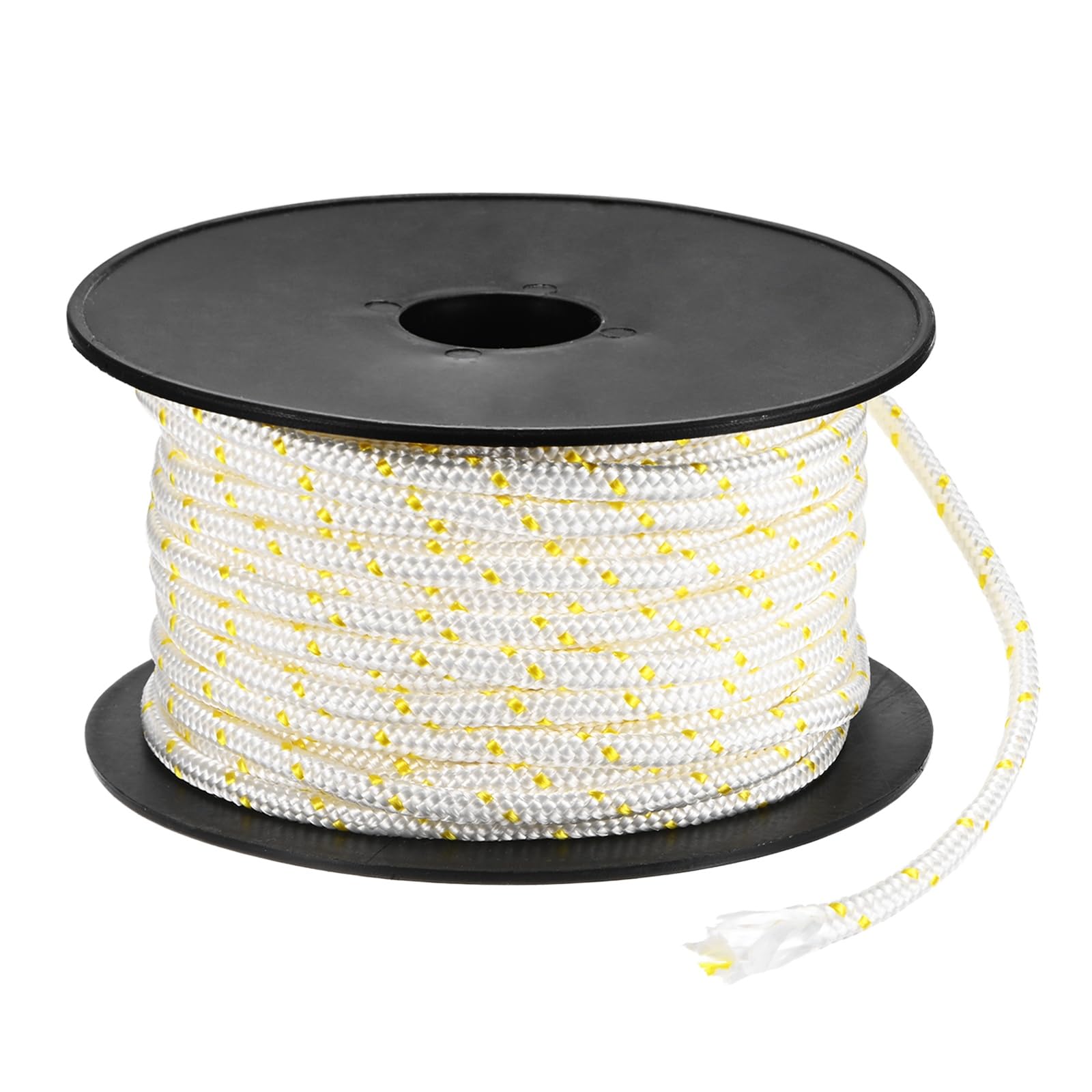 M METERXITY Recoil Starter Rope Pull Cord 6mm 30m, White Yellow