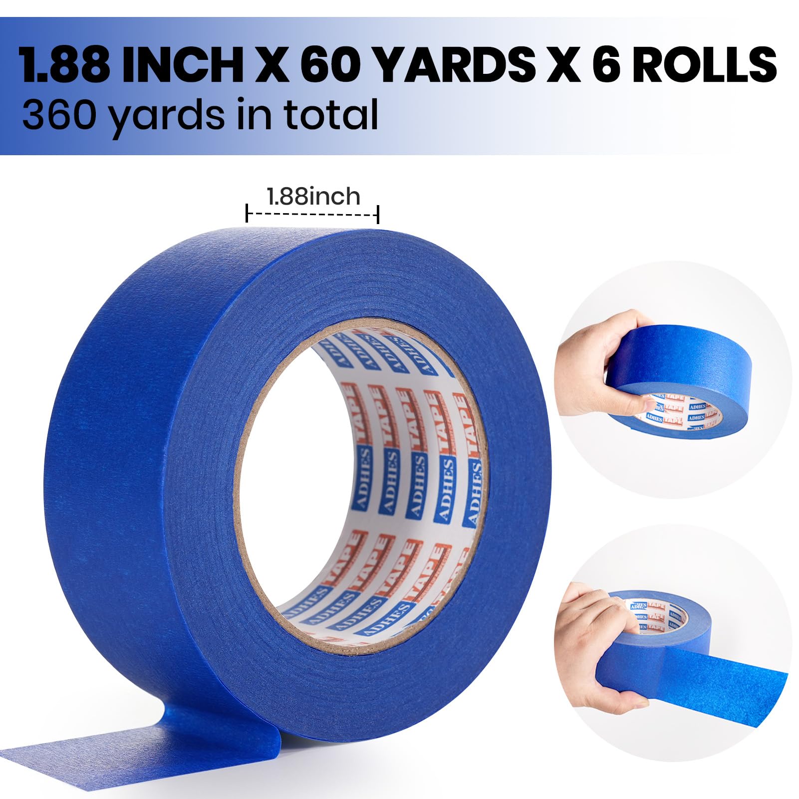ADHES Blue Painters Tape Masking Tape Tape Masking Tape 1,88 cala x 60 jardów