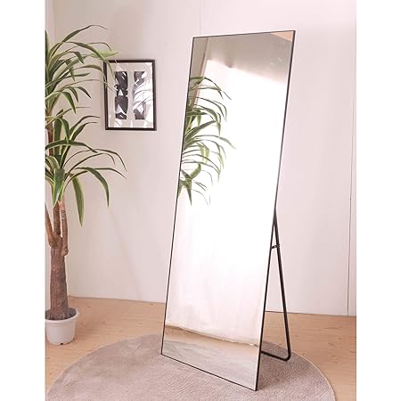 Amazon Co Jp スタンドミラー 全身 おしゃれ 姿見鏡 鏡 姿見 ワイド 大型 安い 全身鏡 全身ミラー 幅60 ドレッサー ブラック ホーム キッチン