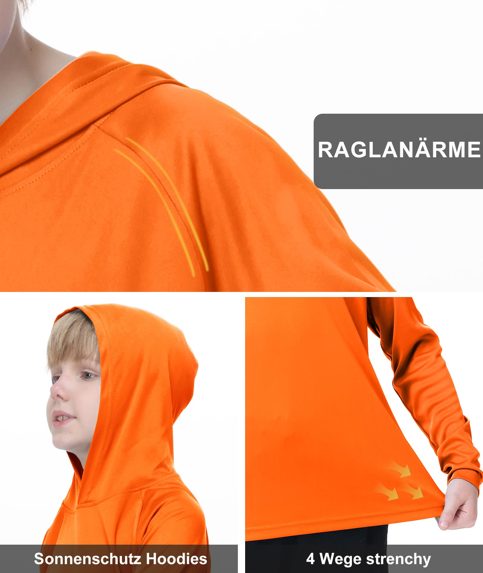 ZITY UV Shirt Kinder Langarm UPF 50+ Schnelltrocknend Schwimmshirt 3 Stück Rash Guard Kinder Badeshirt Jungen Sonnenschutz Hoodies für Strand Wassersport Outdoor 6-15 Jahre