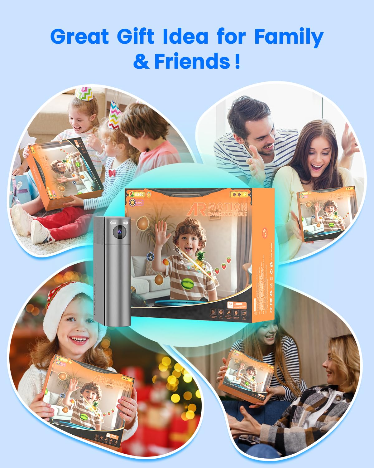 MetFut Motion Video Game Console for Kids & Adults, Plug & Play AR Camera Games for TV, for Indoor Physical Play & Interactive Family Fun. Great for Family Game Night, Playtime, and Playdates