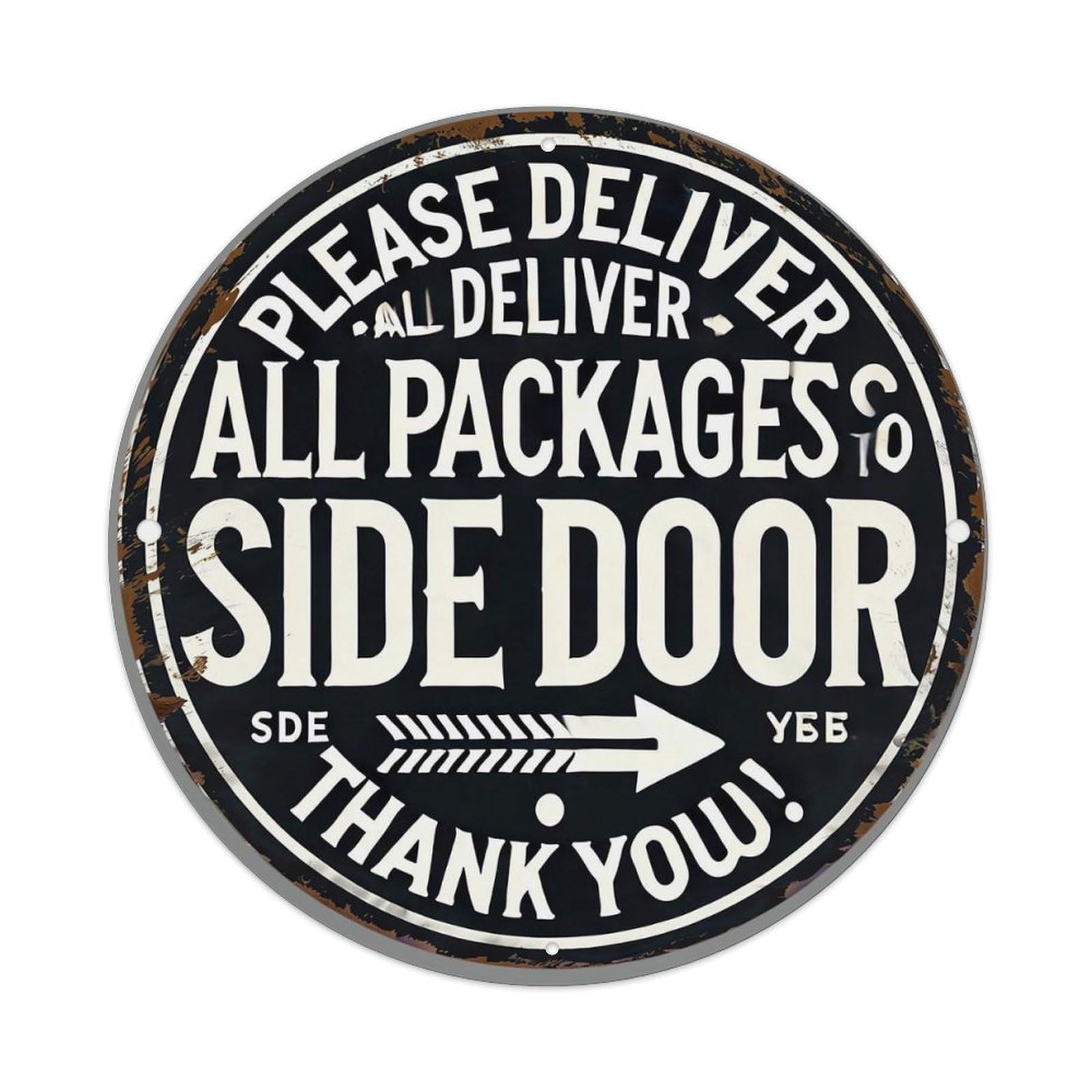 Jdyansheng Vintage Please Deliver All Packages Side Tin Sign Metal Poster Metal Signs For Home Man Cave Bar Cafe Kitchen Laundry Room Wall Decorations 8X8 Inches