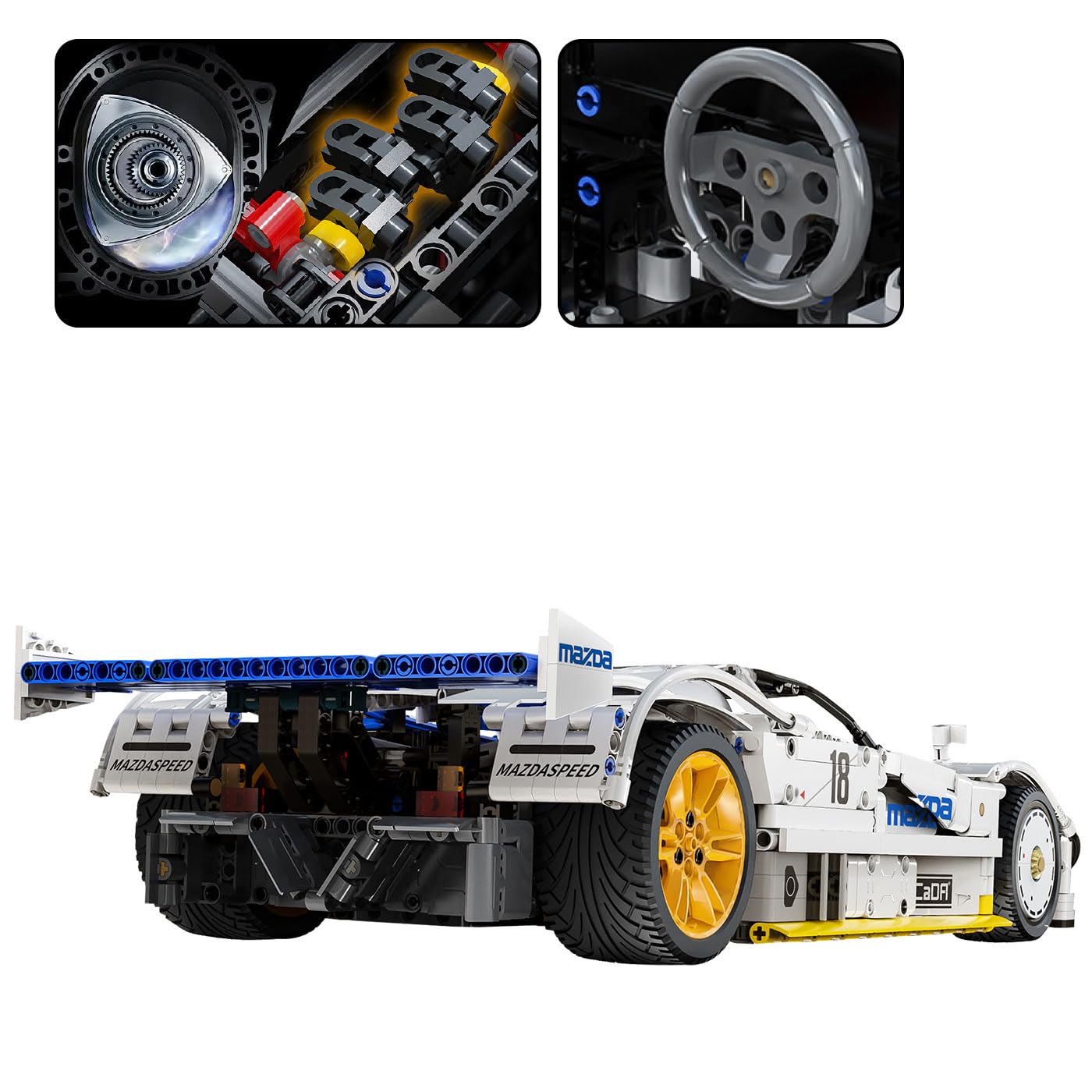 JAMARA 402875 CADA Mazda 787B 1:10 Bricks, model samochodu zabawkowego, samochód wyścigowy dla dzieci od 8 lat, pomysł na prezent dla dzieci, wierny design, ręczne otwieranie i zamykanie drzwi