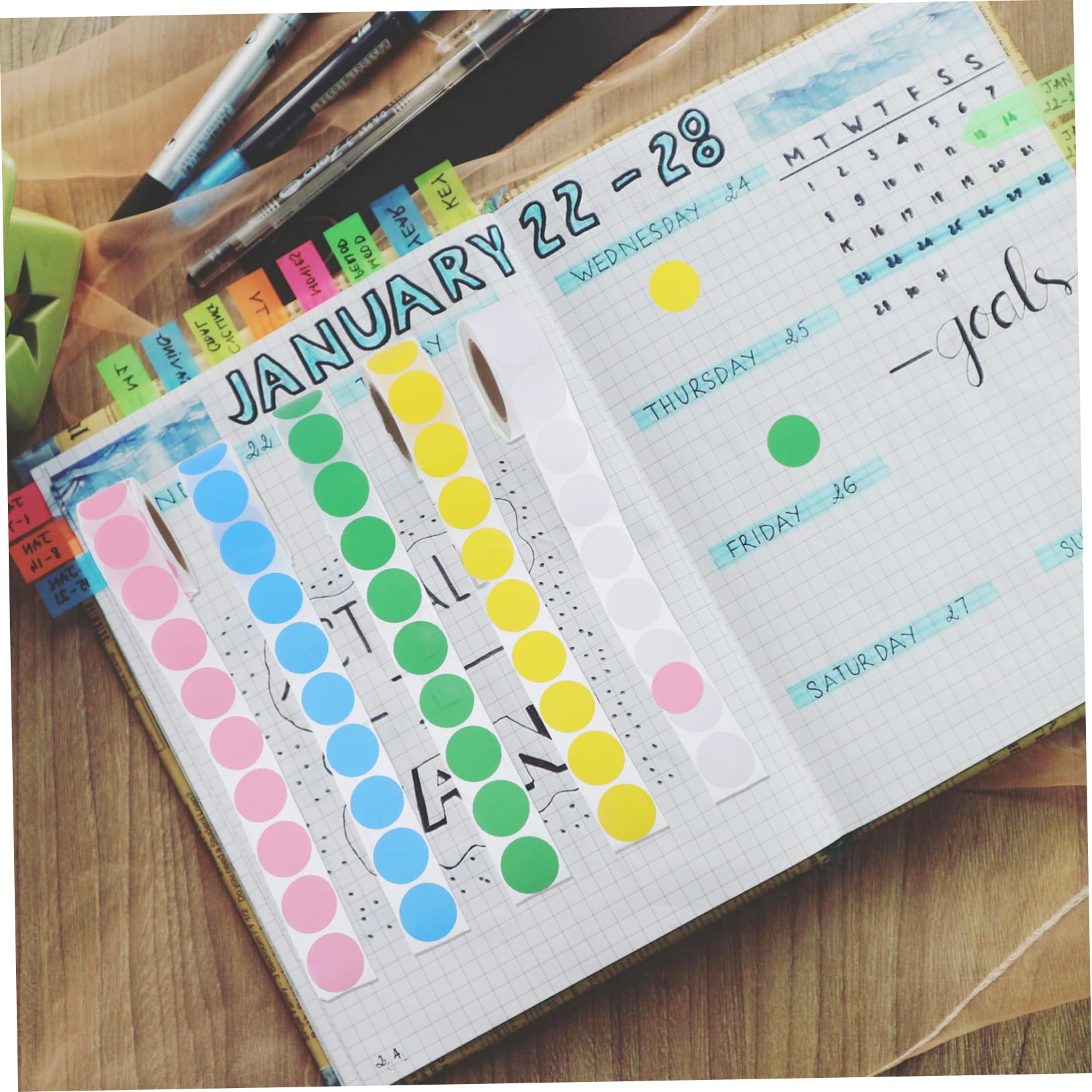 15 Etichette Rotonde Autoadesive Colorate Piccole Stickers Punti Termiche Resistenti per Organizzazione Scuola Ufficio Bianco Giallo Rosa