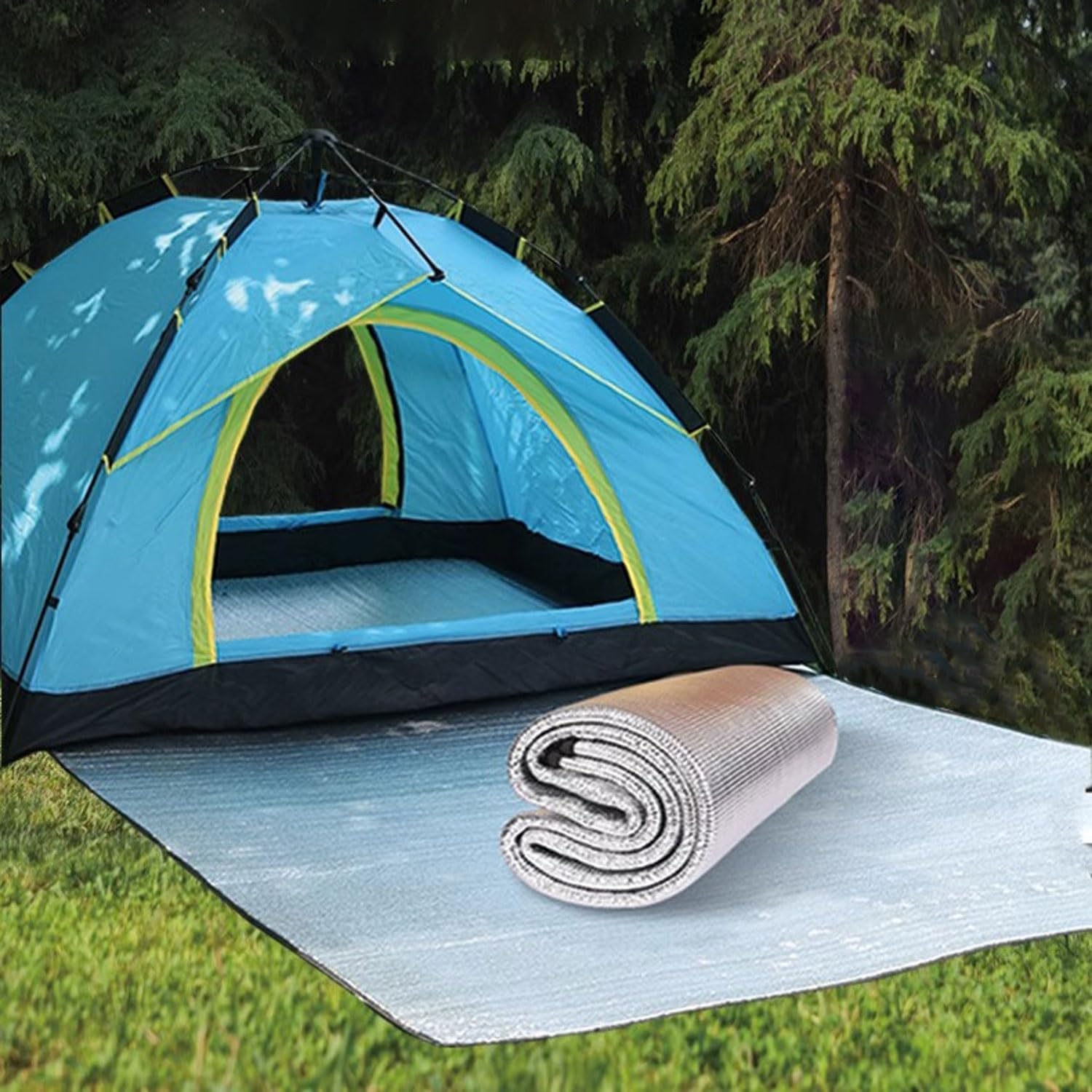 Camping Mat, Foam Sleeping Mat for Camping,9mm Thick Foldable Tent Mat Aluminium Foil Insulation Mat,Reflective Mat,Ground Mat