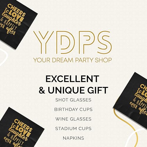 Vista 21 de Cheers to Love and Laughter Wedding Cocktail Napkins – 50 PCS 3-Ply Funny Wedding Napkins For Reception, Bridal Shower, Rehearsal Dinner, and Rose