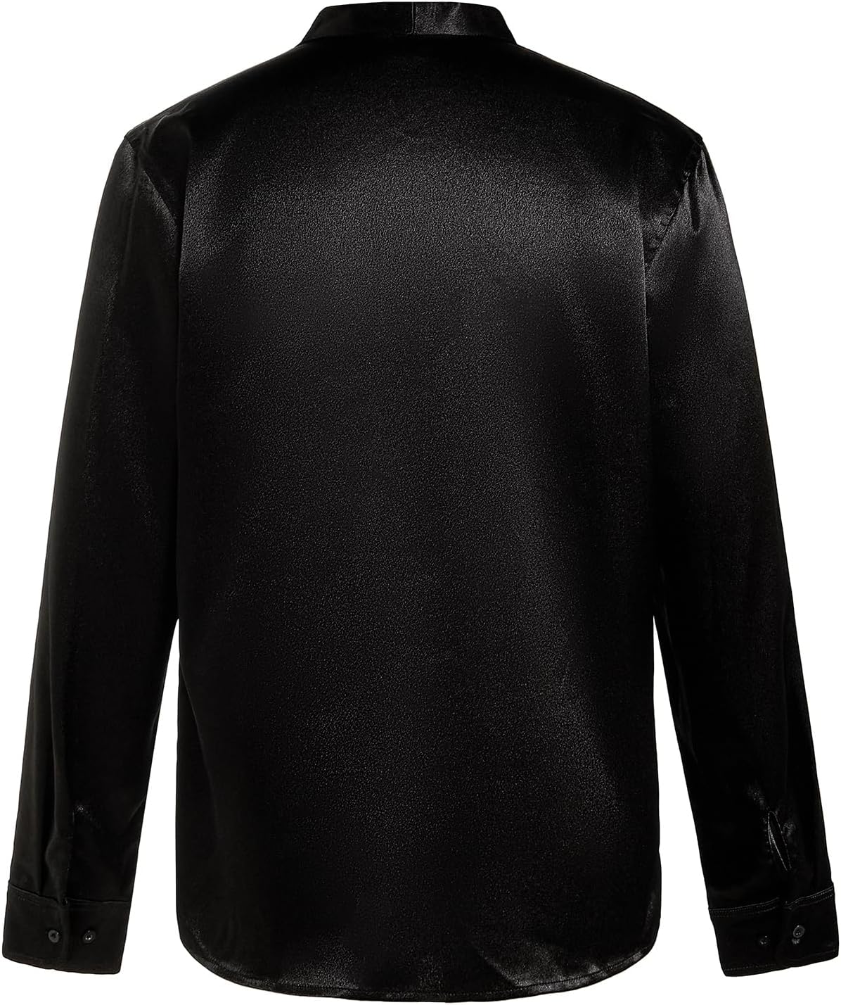 Floerns Men's Wedding Long Sleeve V Neck Shiny Satin Wrap Shirts Tops