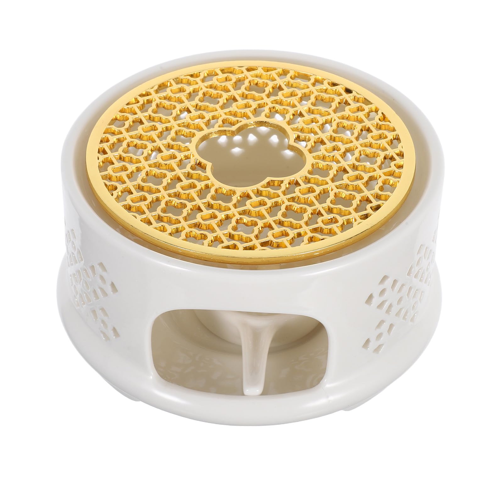 Calentador Soporte Tetera con Cuchara y Tapa de Cerámica