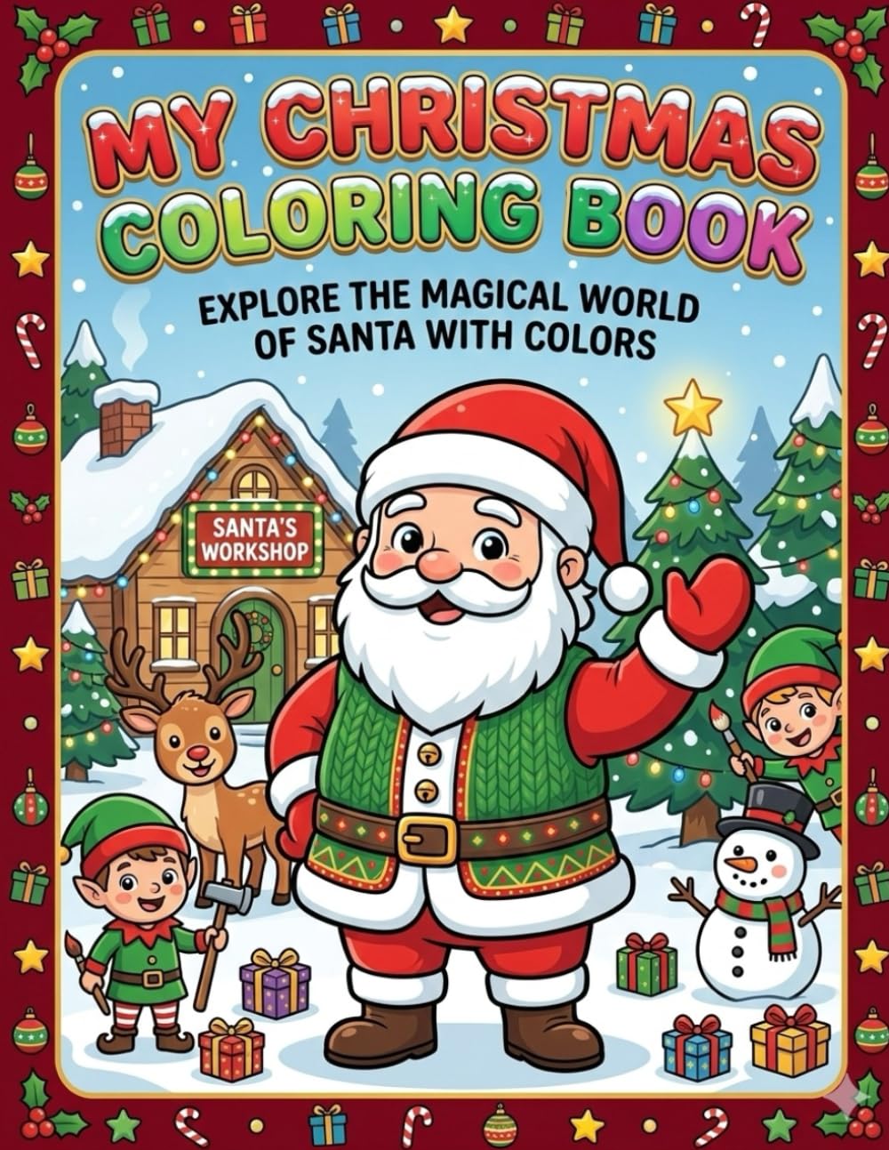 MY CHRISTMAS COLORING BOOK: EXPLORE THE MAGICAL WORLD OF SANTA WITH COLORS