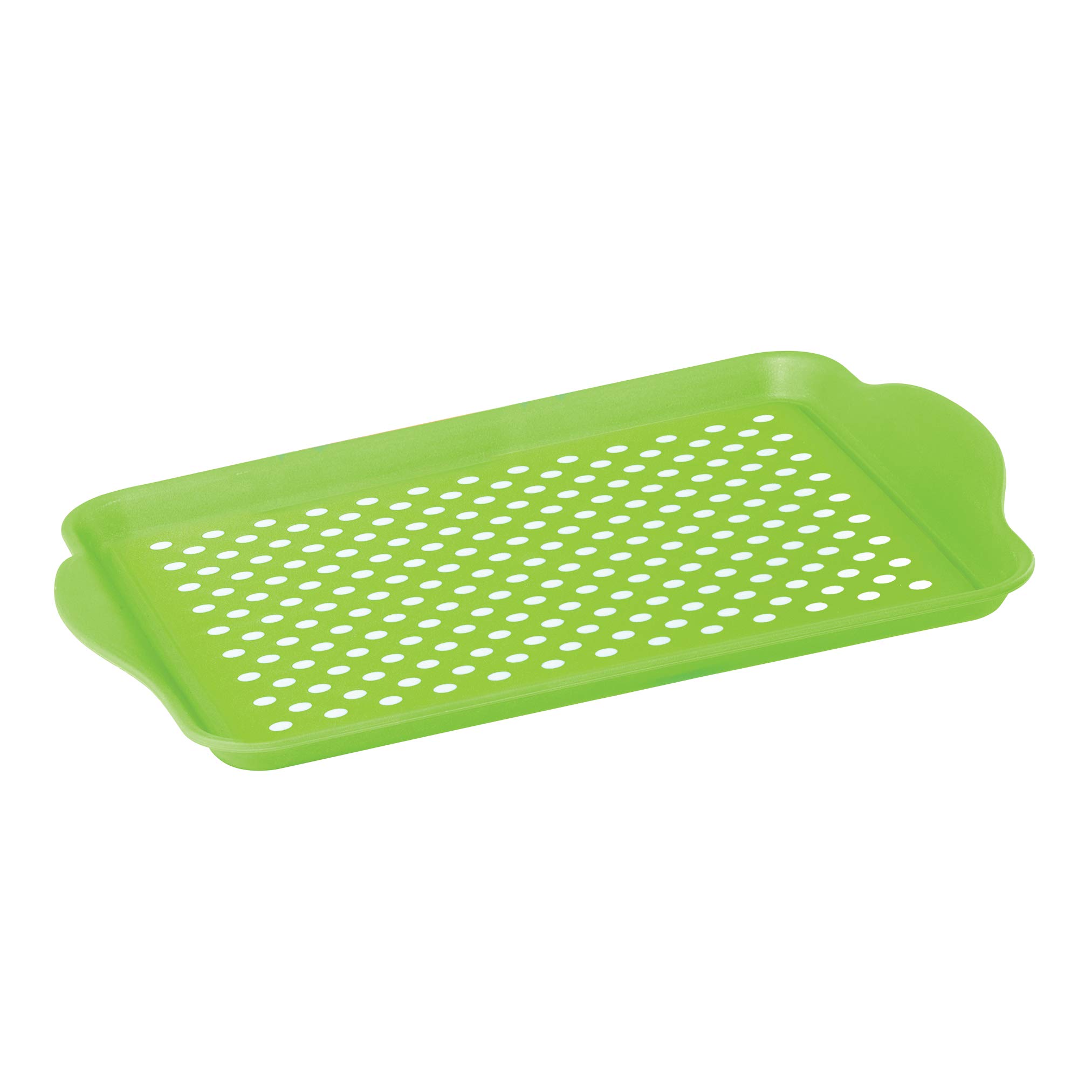 OGGI Vassoio da portata rettangolare verde, 44,5 x 29,2 cm, antiscivolo, lavabile in lavastoviglie, ideale per alimenti, organizzazione e pulizia