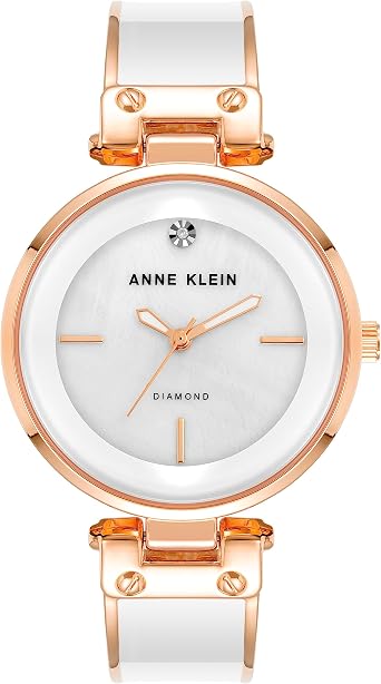 Anne Klein Womens Diamond-Accented Bangle Watch