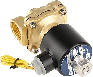 PT3 / 4 Solenoid Valve, Brass Electric Solenoid Valve AC 110V Normally Closed Two-Way NPT High Flow, Electric Shut-Off Valve for Air Water Oil