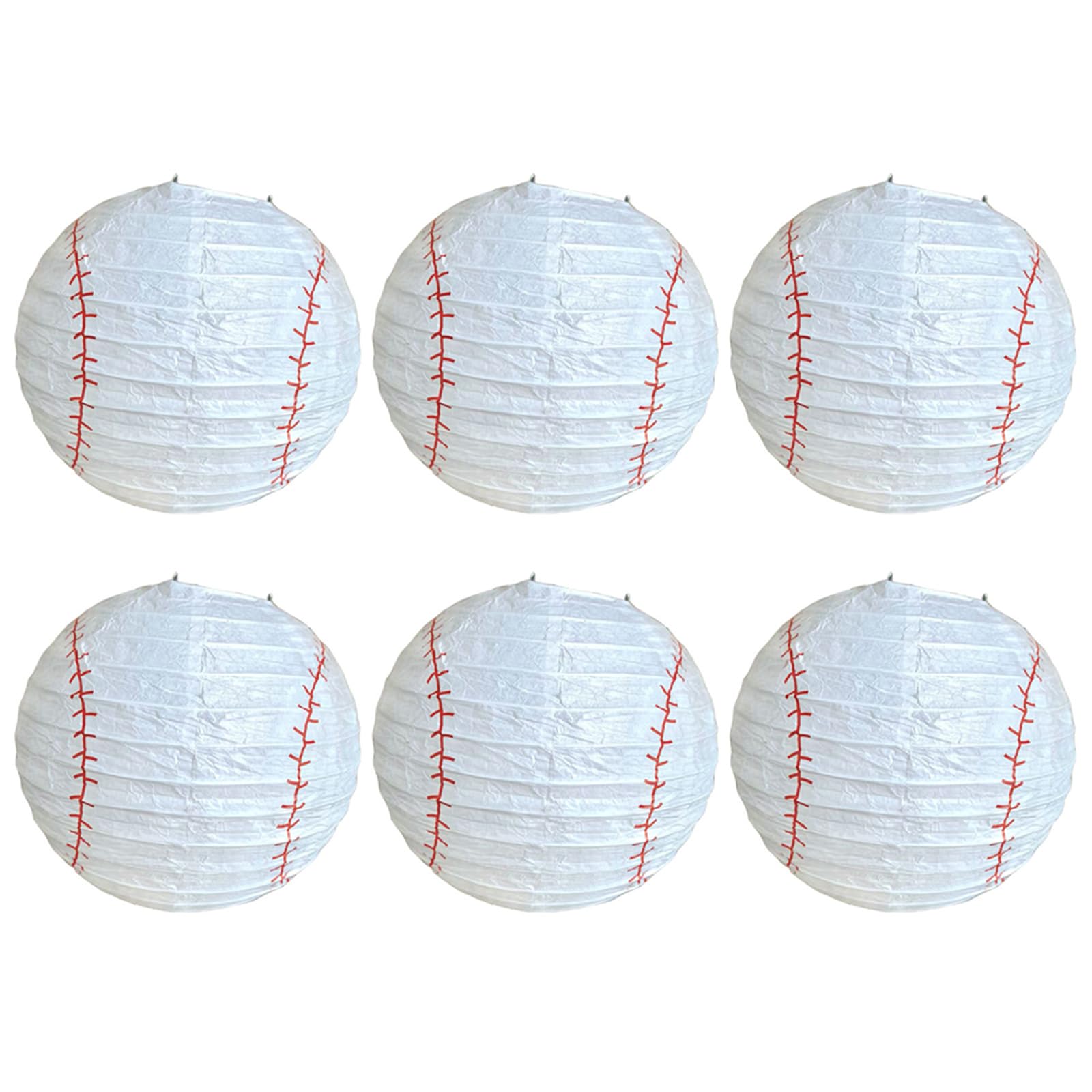 Hsioluted 6Pieces Soccer Baseball Basketball Volleyball Paper Lamp Hanging Decoration for Football Themed Birthday Party Birthday Party Supplies