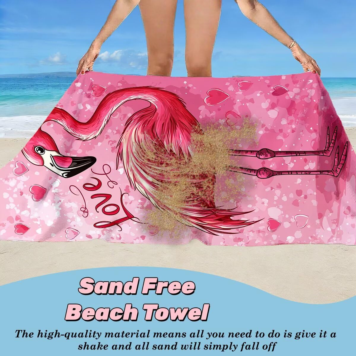 Ręcznik plażowy XXL, 100 x 200 cm, zestaw 2 szt., ręcznik plażowy z mikrofibry, różowy, szybkoschnący, ręcznik do sauny, fitness, bez piasku, ręcznik plażowy, do sauny, duży ręcznik kąpielowy, prezent