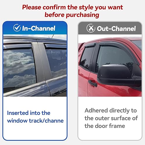 Miniatura 243 de Visores protectores de lluvia para ventana, deflectores de viento de canal exterior